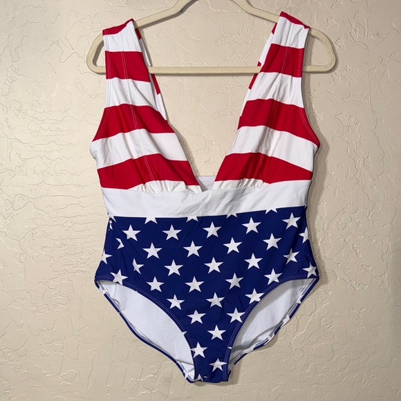 Dixxon American flag one piece swimsuit size large - Picture 2 of 8